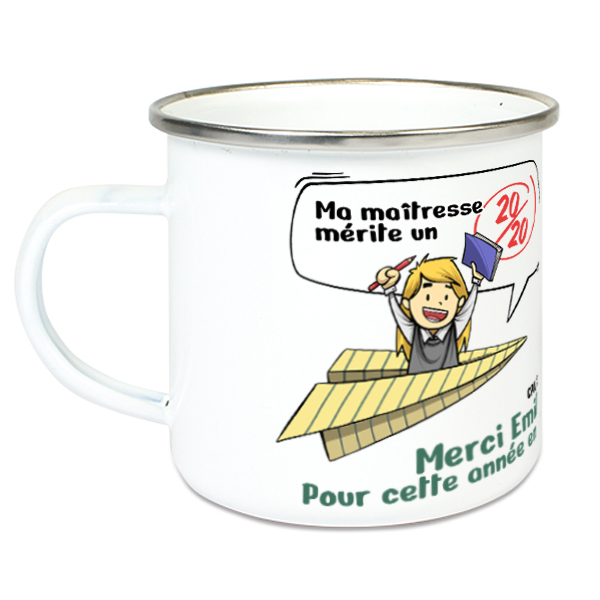 Tasse émaillée 20 sur 20 personnalisée