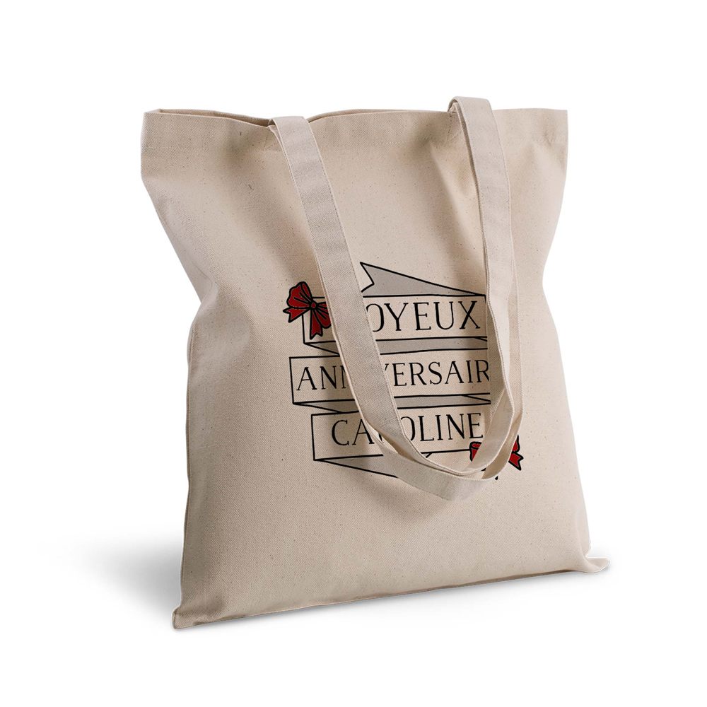 Tote bag deluxe personnalisé Ruban et noeuds papillons