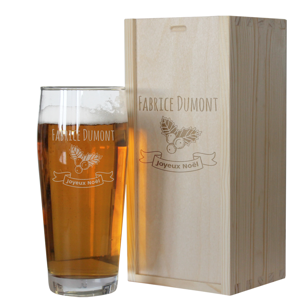 Verre à bière de Noël personnalisé