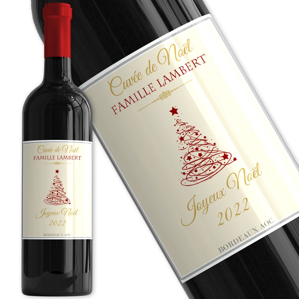 Bouteille de vin personnalisée Noël | Vins personnalisés