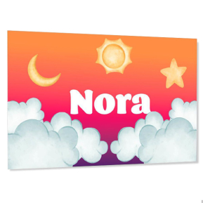 Personlig dörrskylt barn – Moln Personlig dörrskylt barn – Moln