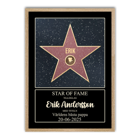 Personligt Walk of Fame-certifikat med ram Personligt Walk of Fame-certifikat med ram