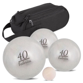 Set med 3 personliga pétanquekulor för en födelsedag Set med 3 personliga pétanquekulor för en födelsedag